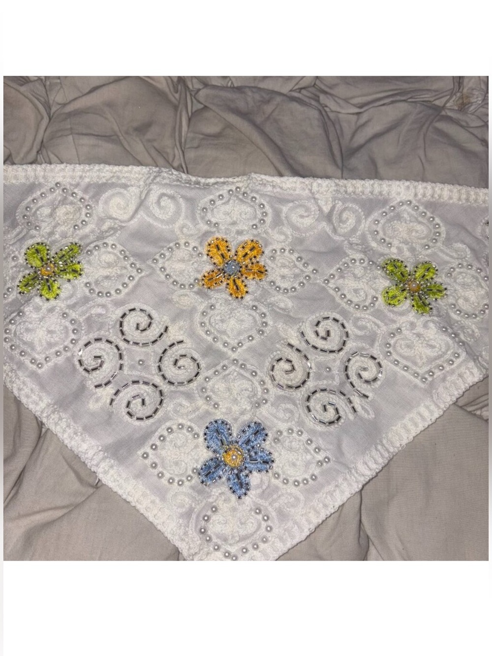 free people embroidered & beaded floral bandana - Picture 2 of 2